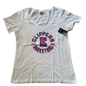 New Era White Clippers Basketball Tee